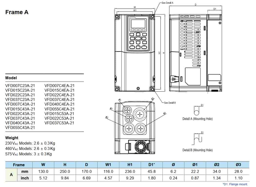 biến tần VFD550C43A-00