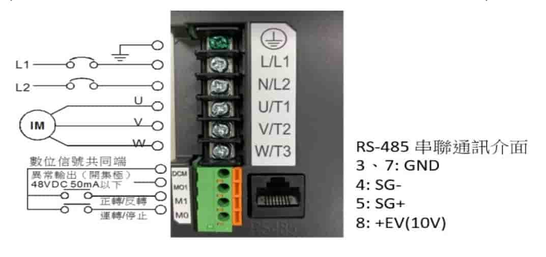 Sơ đồ mạch điều khiển Biến tần Delta VFD-L1 Plus